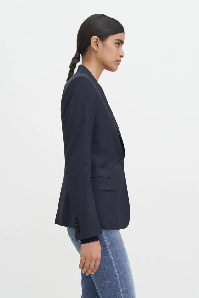 Women Sasha Cool Wool Blazer Dark Navy Filippa K Blazers