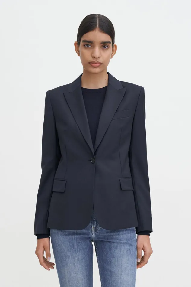 Women Sasha Cool Wool Blazer Dark Navy Filippa K Blazers