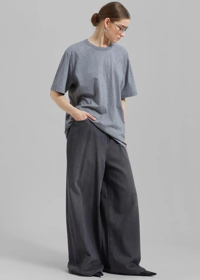 Women Sasha Wide Leg Jeans 8211 Dark Grey The Frankie Shop Bottoms