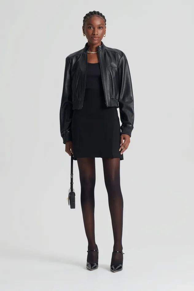 Women Scanlan Theodore ITALIAN MILANO KNIT SKIRT BLACK Skirts