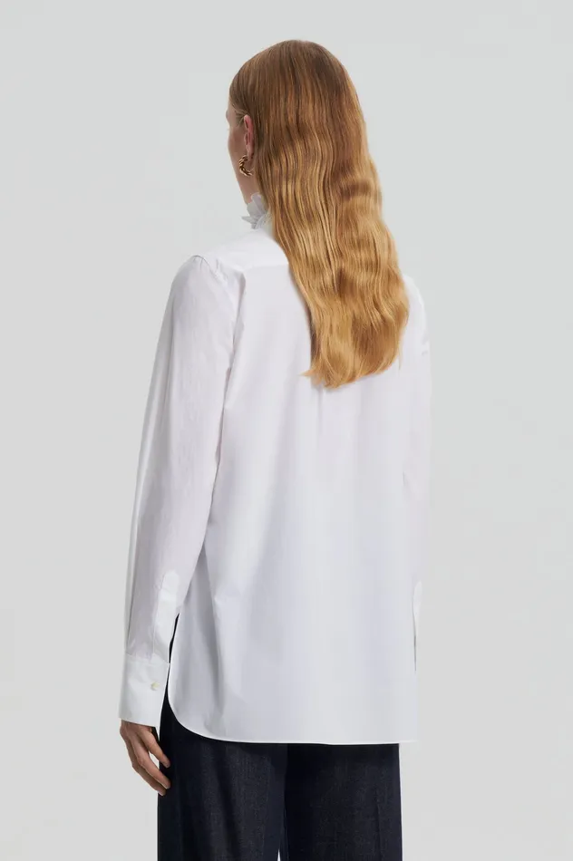 Women Scanlan Theodore PARACHUTE RUFFLE TRIM SHIRT WHITE Shirts