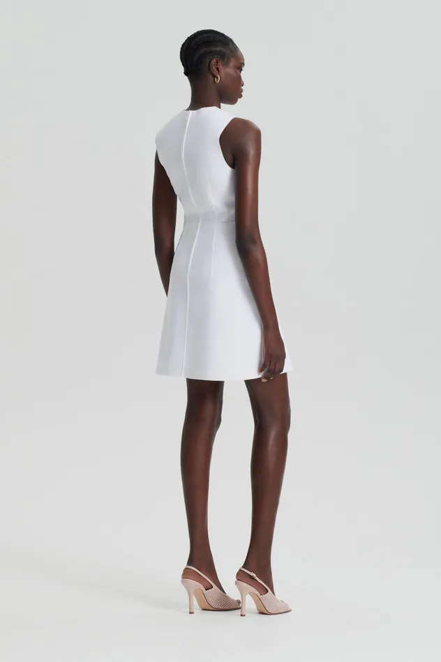 Women Scanlan Theodore SCUBA MINI DRESS WHITE Dresses