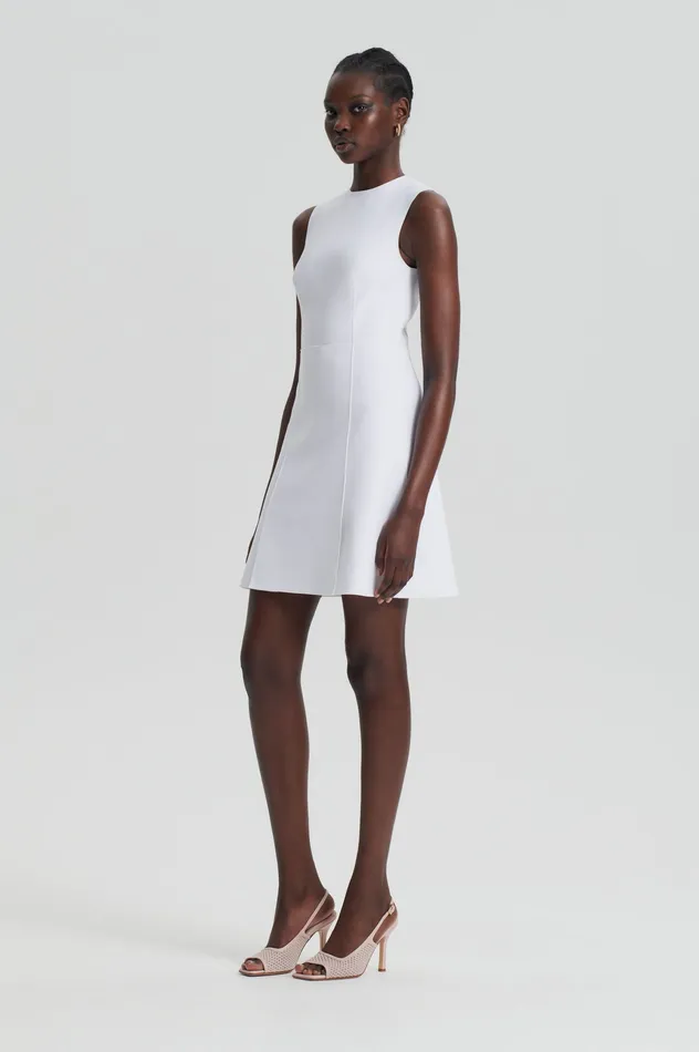 Women Scanlan Theodore SCUBA MINI DRESS WHITE Dresses
