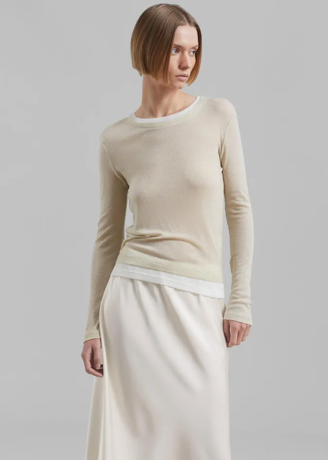 Women Scottie Layered Tee 8211 Butter The Frankie Shop Tops