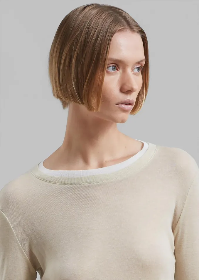 Women Scottie Layered Tee 8211 Butter The Frankie Shop Tops