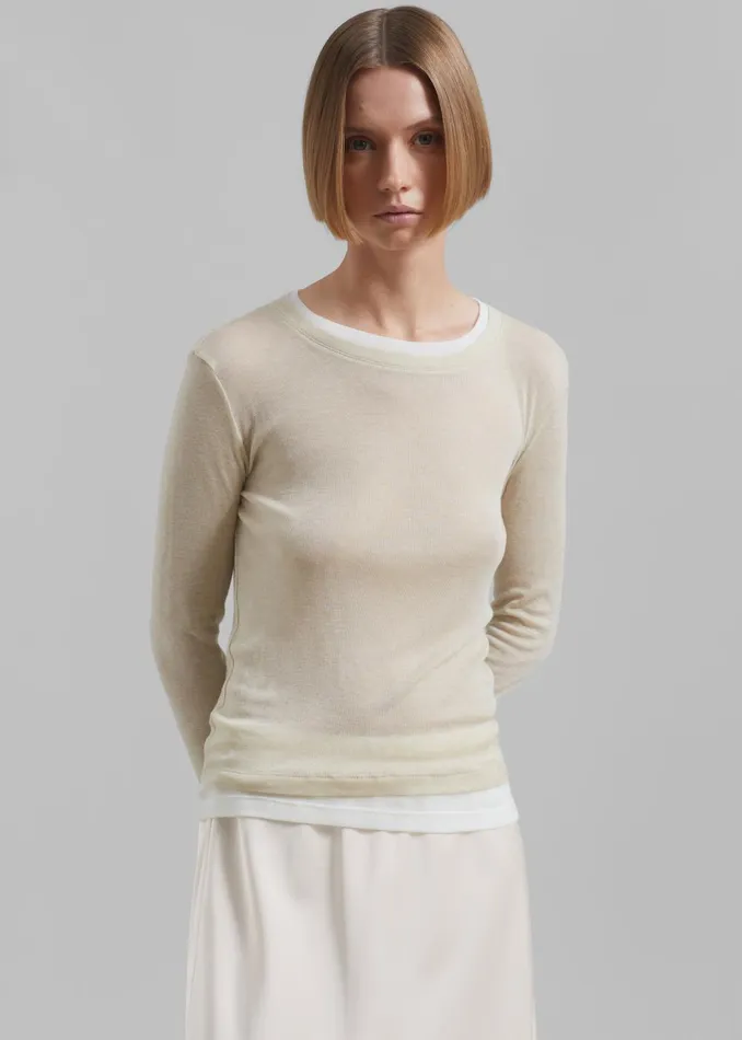 Women Scottie Layered Tee 8211 Butter The Frankie Shop Tops