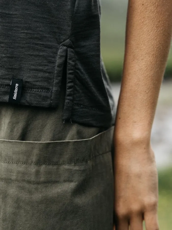 Women Seeker Merino Scoop Neck TShirt Raven Black Finisterre Tops and Shirts