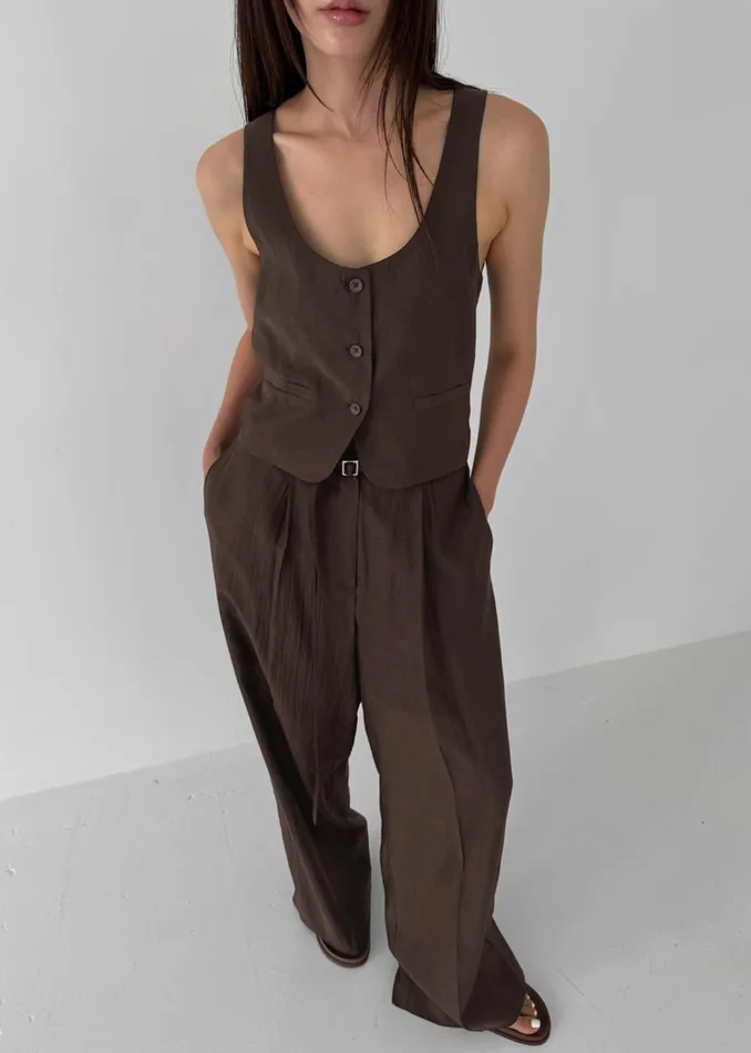 Women Selene Trousers 8211 Chocolate The Frankie Shop Bottoms