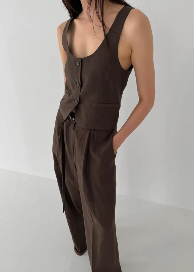Women Selene Trousers 8211 Chocolate The Frankie Shop Bottoms
