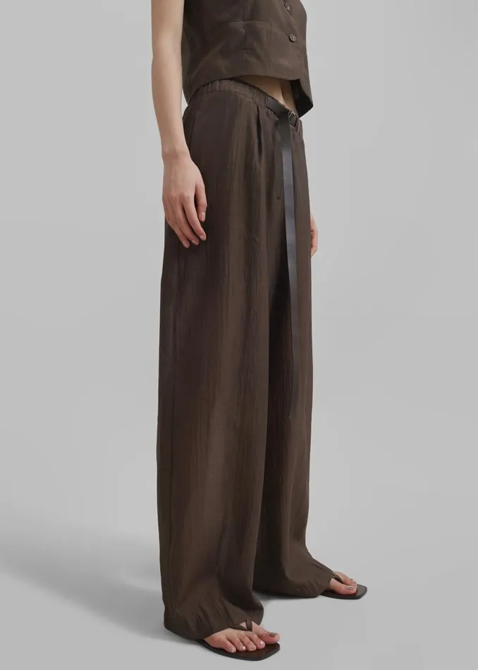 Women Selene Trousers 8211 Chocolate The Frankie Shop Bottoms