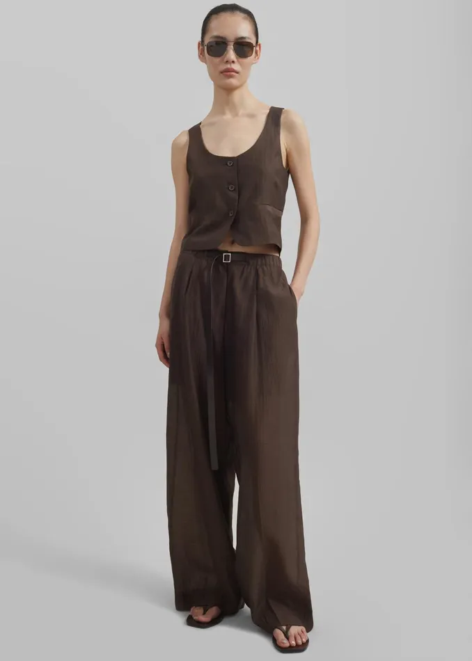 Women Selene Trousers 8211 Chocolate The Frankie Shop Bottoms