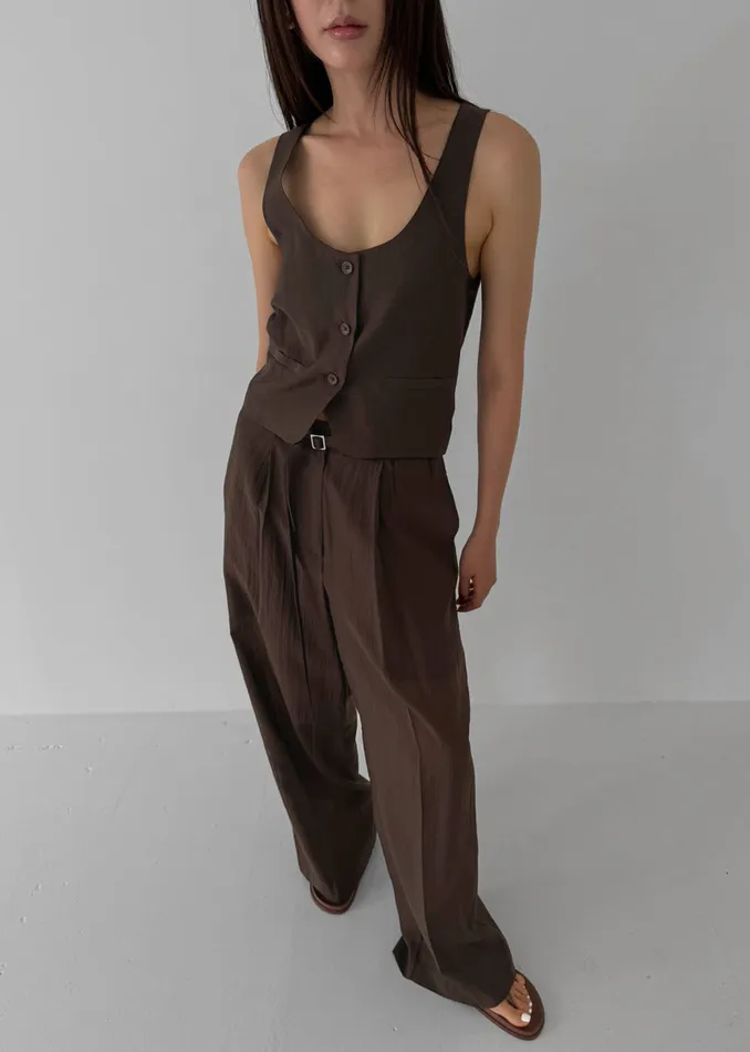 Women Selene Trousers 8211 Chocolate The Frankie Shop Bottoms