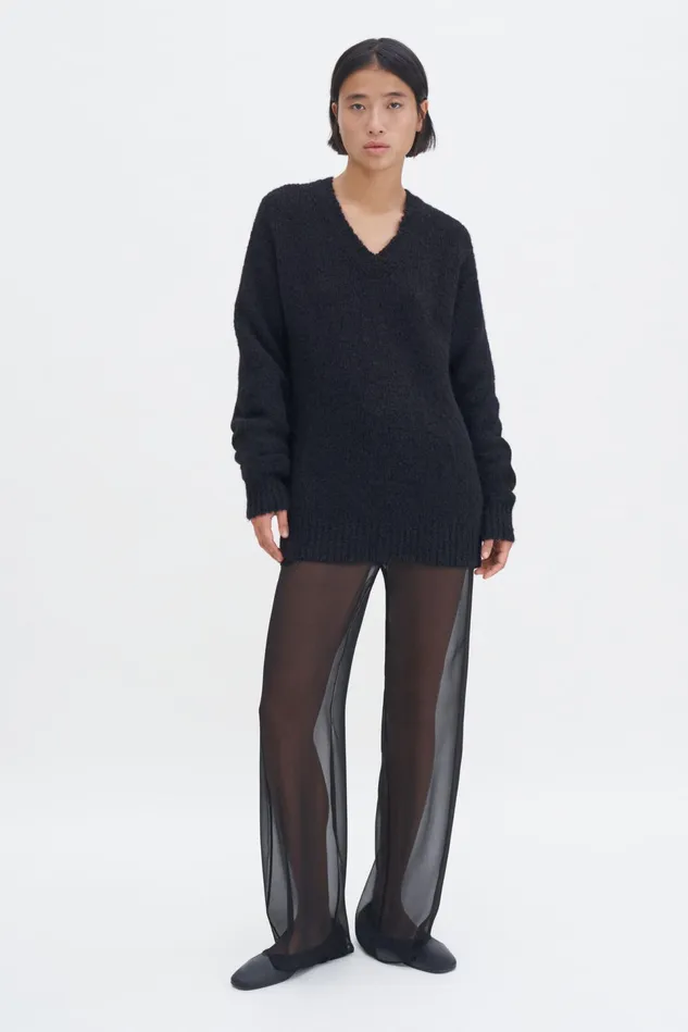 Women Sheer Silk Zip Trousers Black Filippa K Trousers