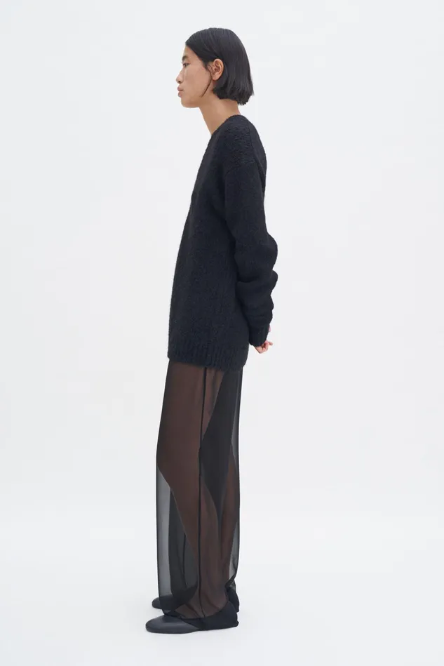 Women Sheer Silk Zip Trousers Black Filippa K Trousers