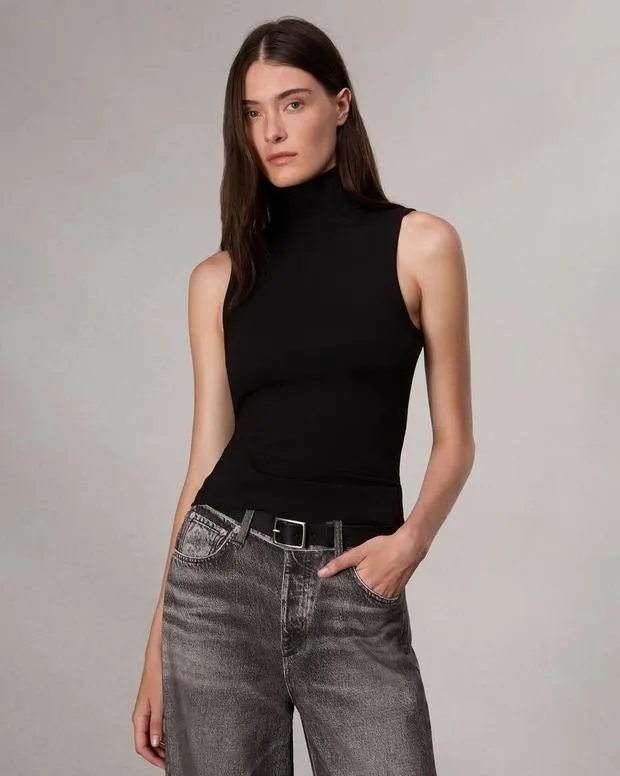 Women Shirts and Tops Rag and Bone Irina Turtleneck Tank Black