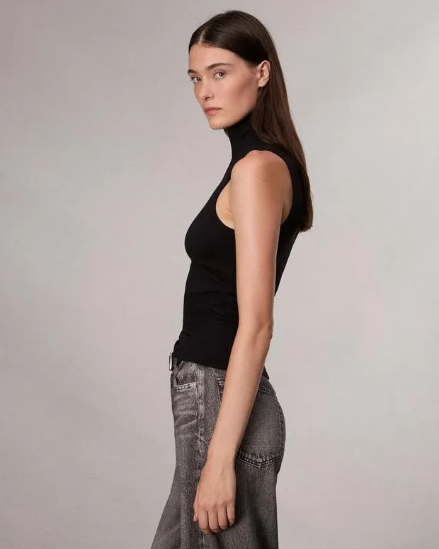 Women Shirts and Tops Rag and Bone Irina Turtleneck Tank Black