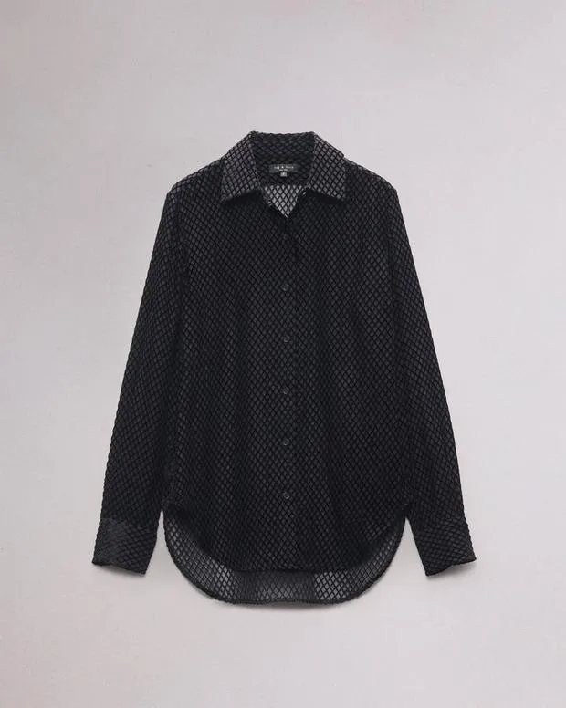 Women Shirts and Tops Rag and Bone Lila Patterned Shirt Black