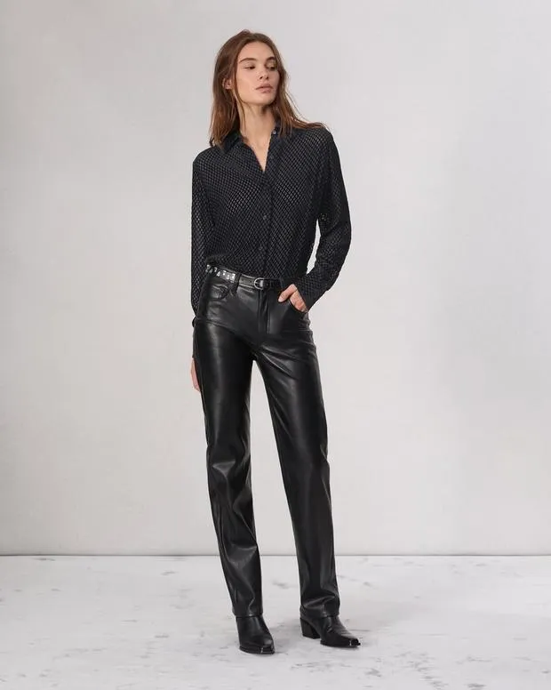Women Shirts and Tops Rag and Bone Lila Patterned Shirt Black