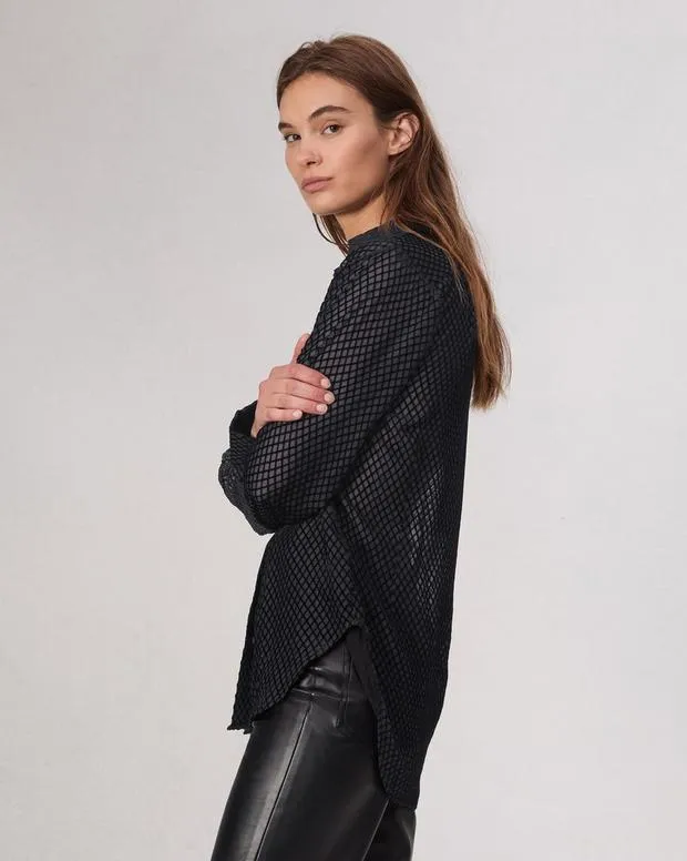 Women Shirts and Tops Rag and Bone Lila Patterned Shirt Black