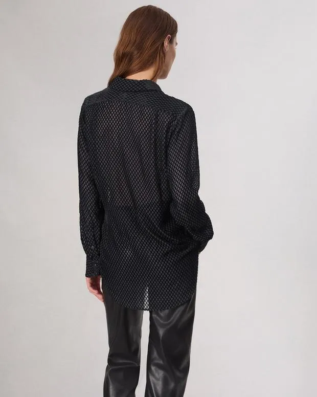 Women Shirts and Tops Rag and Bone Lila Patterned Shirt Black
