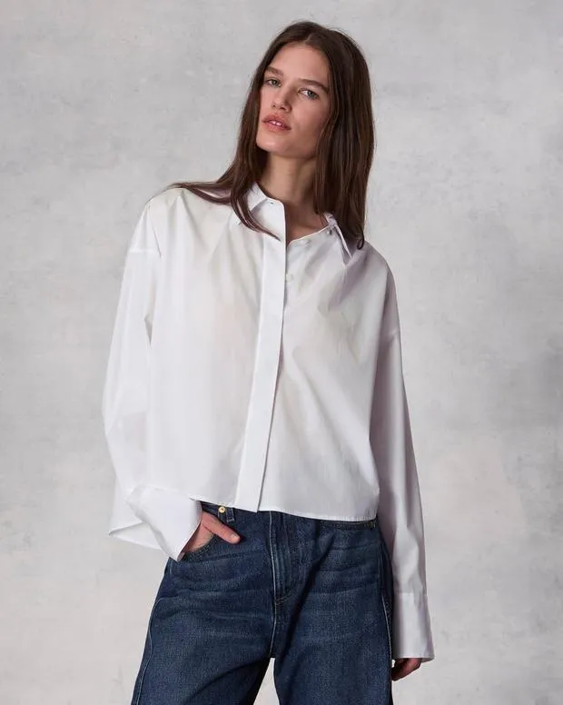 Women Shirts and Tops Rag and Bone Martha Cotton Poplin Shirt White
