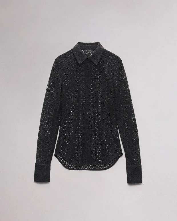 Women Shirts and Tops Rag and Bone Yvette Lace Shirt Black