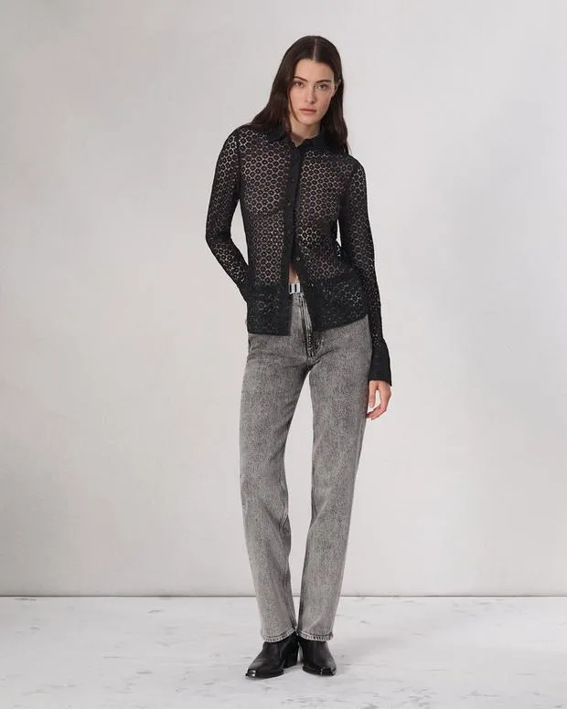 Women Shirts and Tops Rag and Bone Yvette Lace Shirt Black