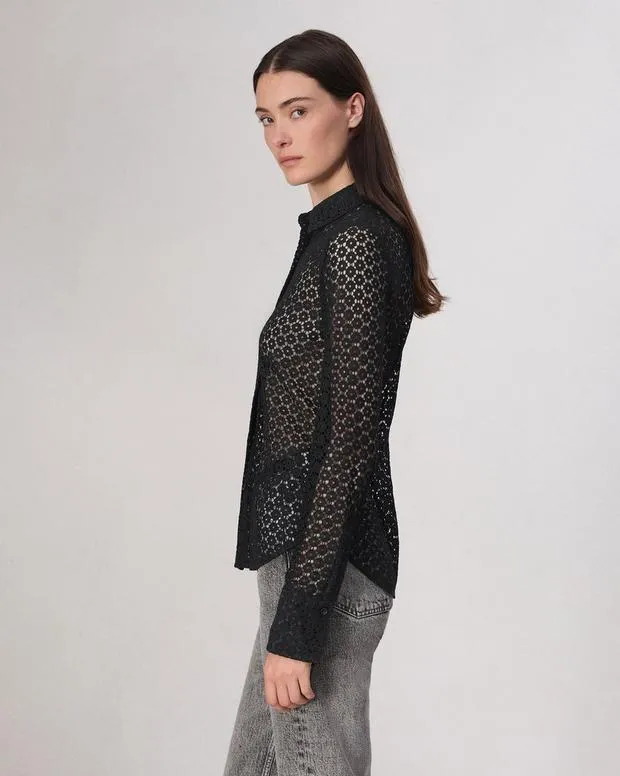 Women Shirts and Tops Rag and Bone Yvette Lace Shirt Black
