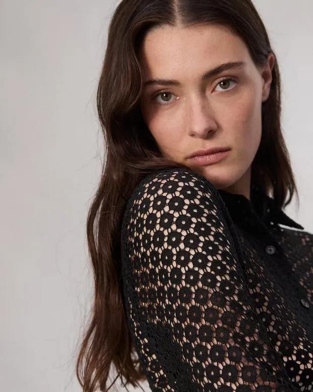 Women Shirts and Tops Rag and Bone Yvette Lace Shirt Black