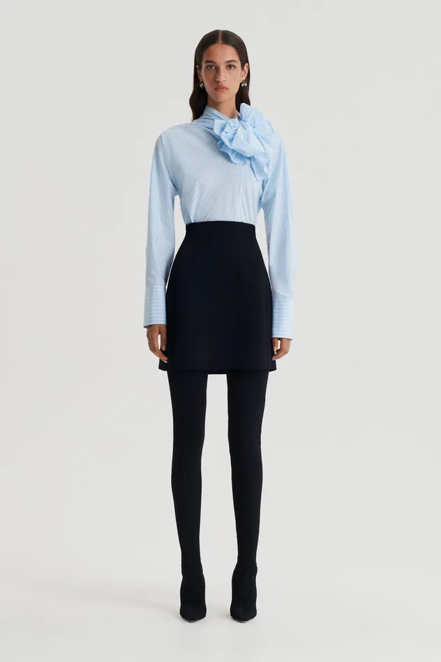 Women Shirts Scanlan Theodore STRIPE CRAVAT SHIRT PALEBLUE
