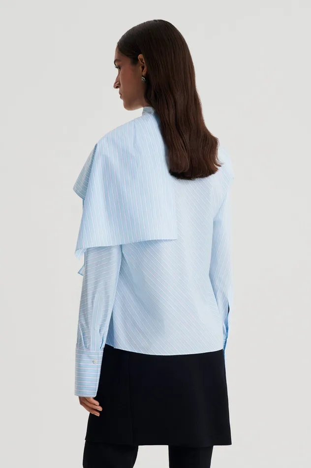 Women Shirts Scanlan Theodore STRIPE CRAVAT SHIRT PALEBLUE