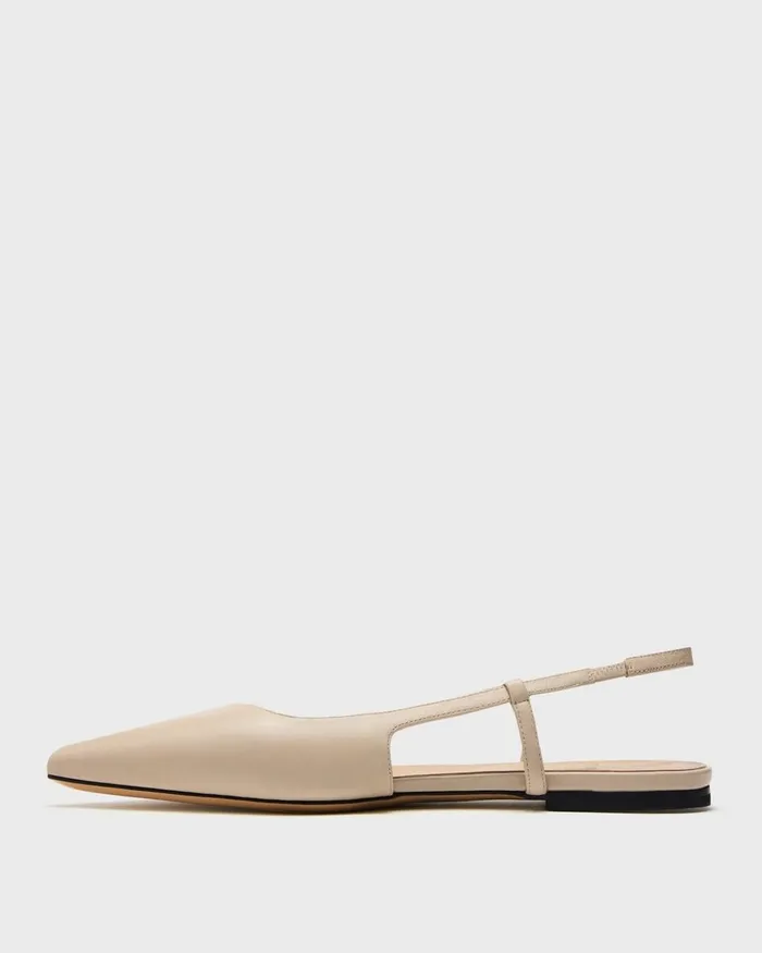 Women Shoes Theory Slingback Flat In Leather Light Nude