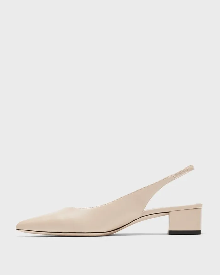 Women Shoes Theory Slingback Pump In Leather Light Nude