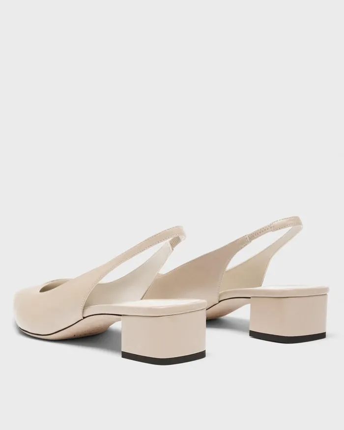 Women Shoes Theory Slingback Pump In Leather Light Nude