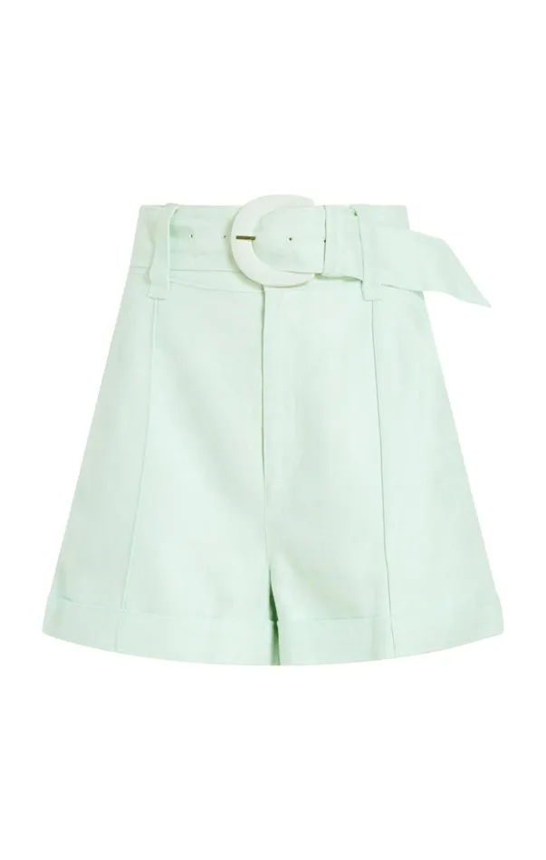 Women Shorts Cinq Sept Linen Aldi Short Minty Delight