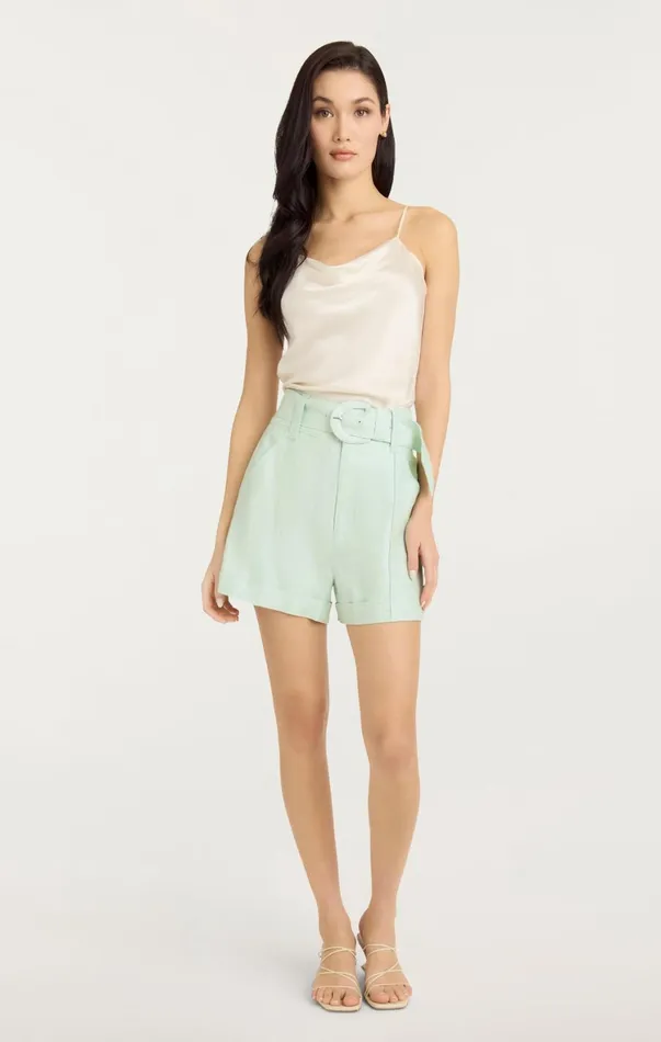 Women Shorts Cinq Sept Linen Aldi Short Minty Delight