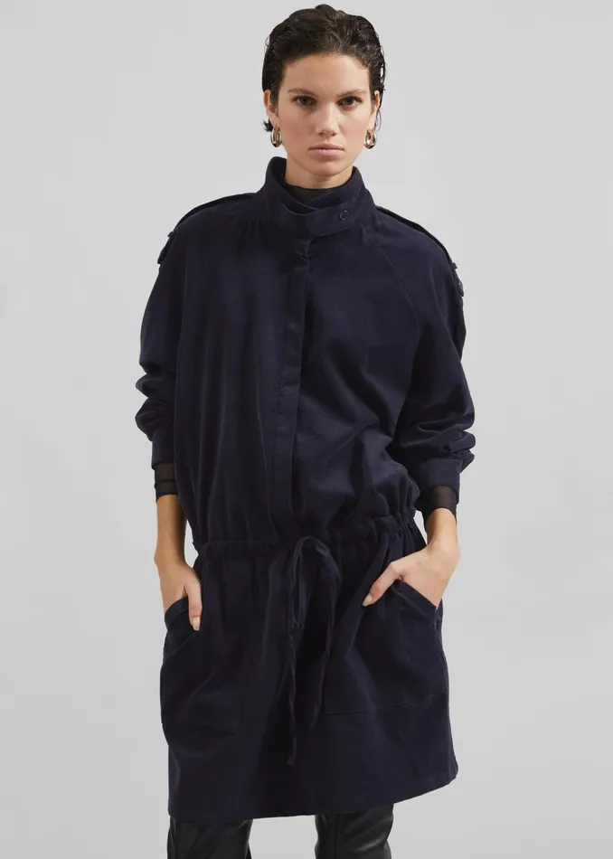 Women Sibelle Corduroy Dress 8211 Navy The Frankie Shop Dresses