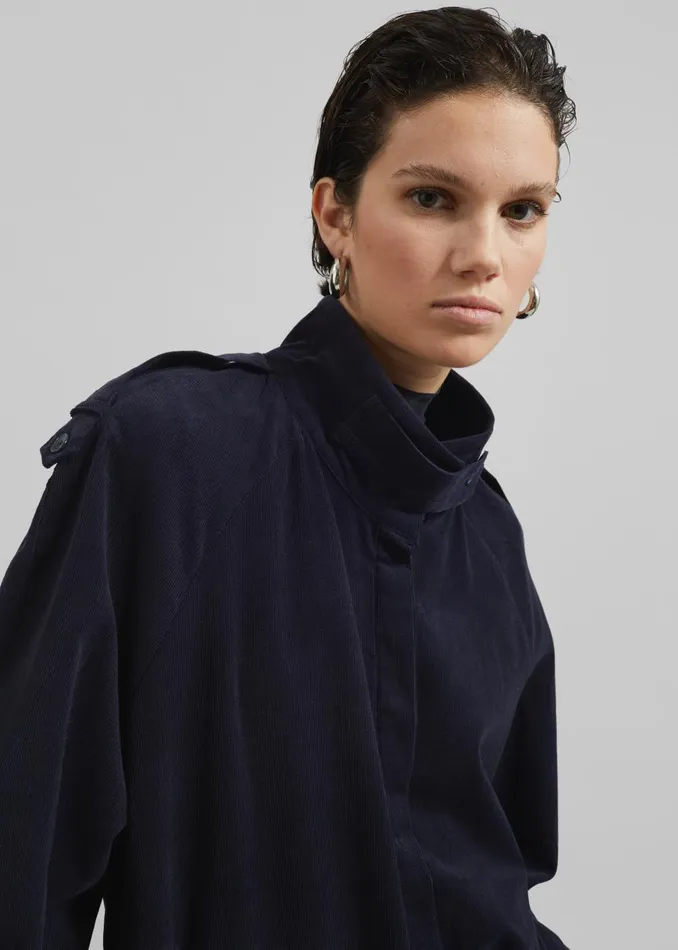 Women Sibelle Corduroy Dress 8211 Navy The Frankie Shop Dresses