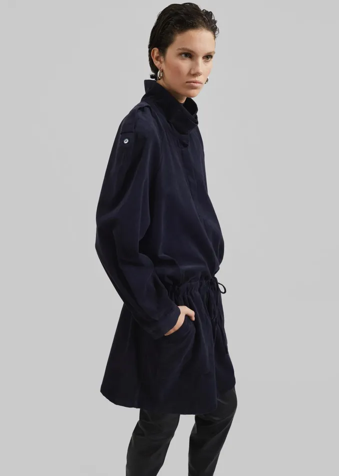 Women Sibelle Corduroy Dress 8211 Navy The Frankie Shop Dresses