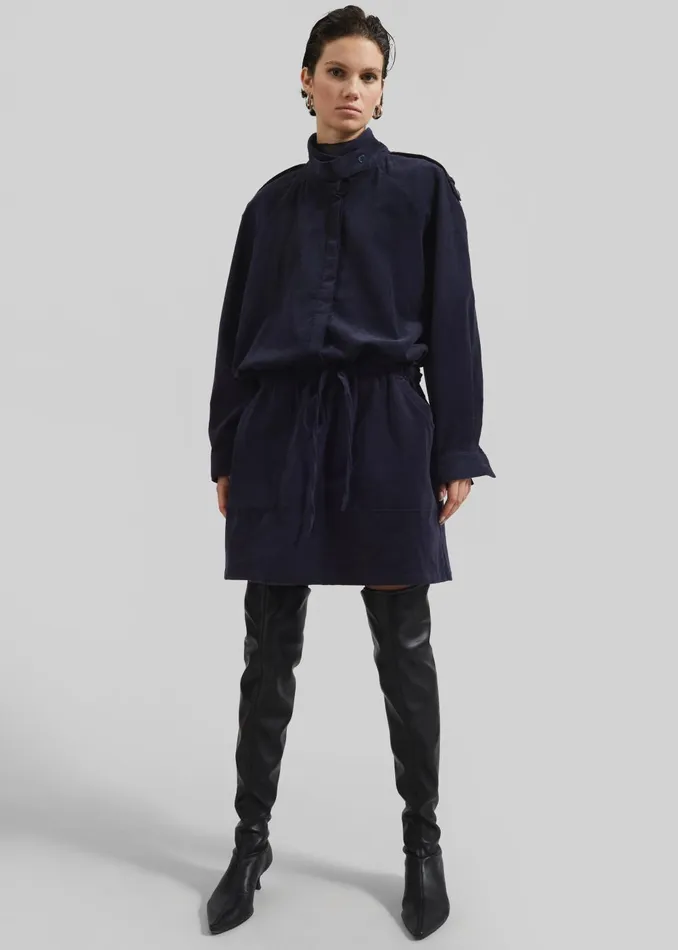 Women Sibelle Corduroy Dress 8211 Navy The Frankie Shop Dresses