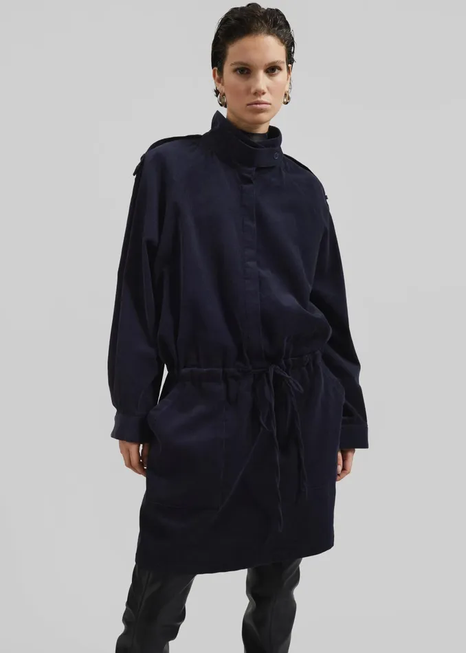 Women Sibelle Corduroy Dress 8211 Navy The Frankie Shop Dresses