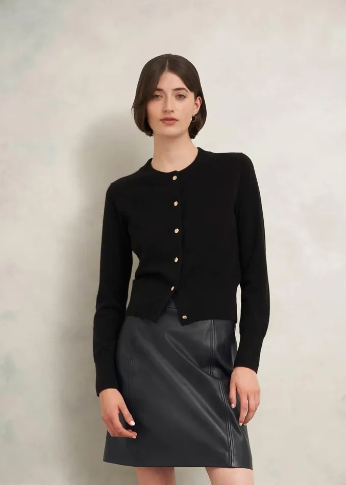 Women Skirts Hobbs Annabelle Leather Skirt Black