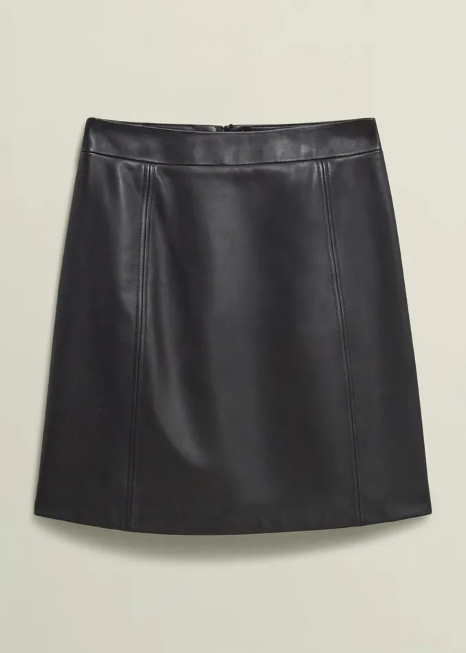 Women Skirts Hobbs Annabelle Leather Skirt Black