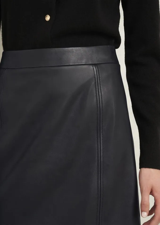 Women Skirts Hobbs Annabelle Leather Skirt Black