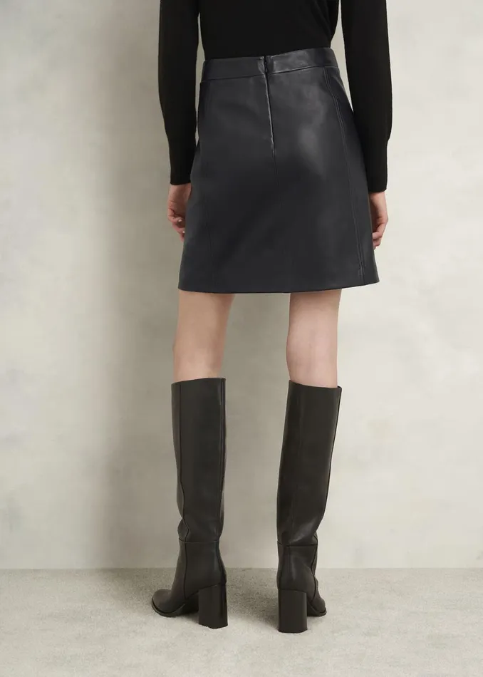 Women Skirts Hobbs Annabelle Leather Skirt Black