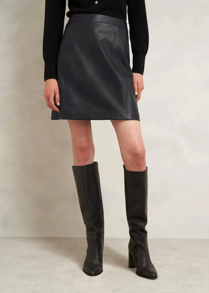 Women Skirts Hobbs Annabelle Leather Skirt Black