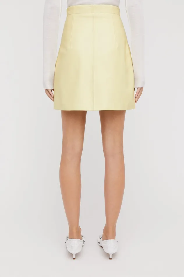 Women Skirts Scanlan Theodore LEATHER MINI SKIRT LEMON Women Skirts Scanlan Theodore LEATHER MINI SKIRT LEMON