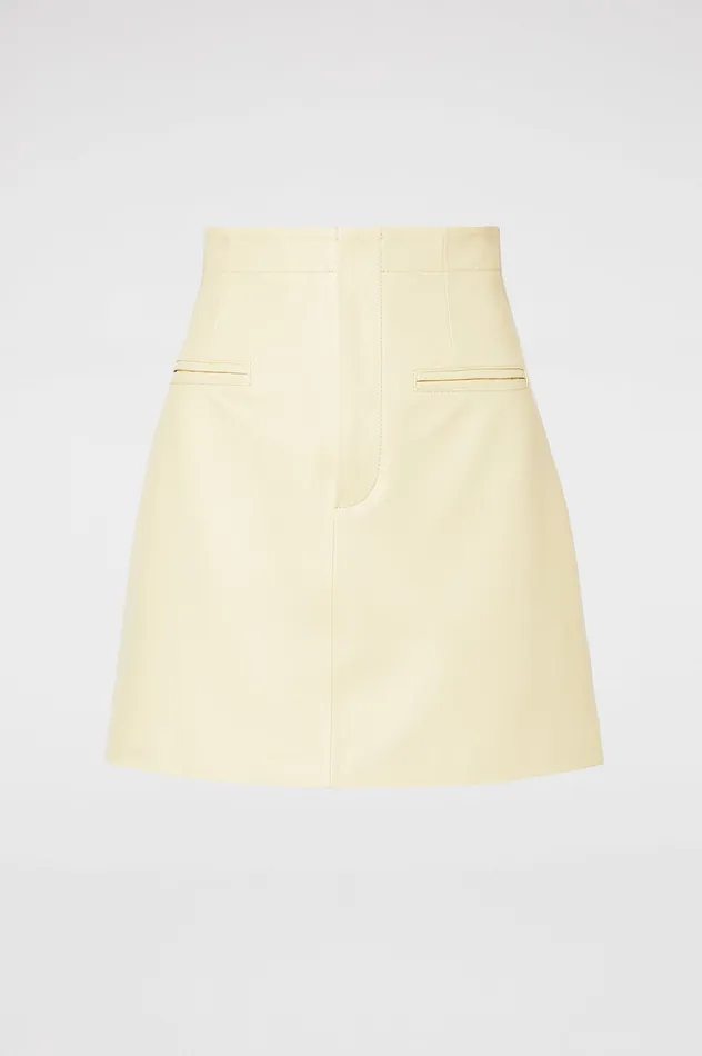 Women Skirts Scanlan Theodore LEATHER MINI SKIRT LEMON Women Skirts Scanlan Theodore LEATHER MINI SKIRT LEMON