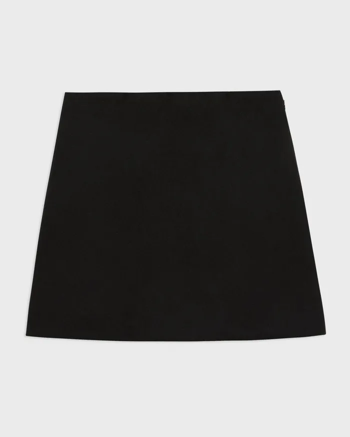 Women Skirts Theory HighWaist Mini Skirt In DoubleFace WoolCashmere Black