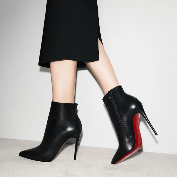 Women So Kate Booty 100 Mm Low Boots 8211 Calf Leather 8211 Black Christian Louboutin Boots